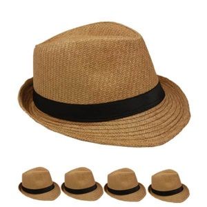 3-pack Black banded trilby fedora hat.
